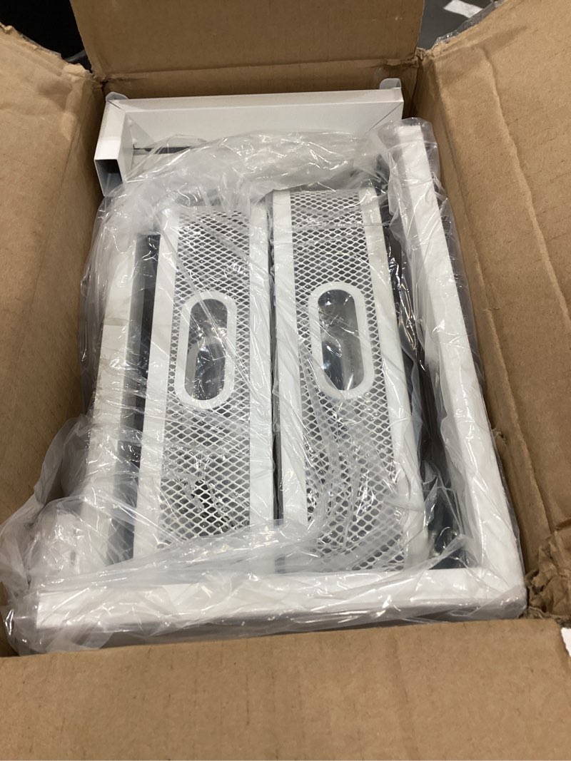 Condition photo showing Good Condition for 2 pack under sink organizer with next-gen ball-bearing slides,2-tier precision mesh pull out cabinet drawers storage for bathroom&kitchen,height adjustable shelf,rust-resistant-patent pending white 2 pack-15.5"dx12.4"-16.5"h