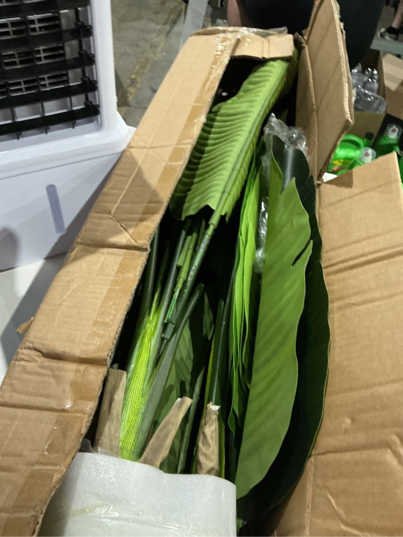 Condition photo showing Good Condition for artificial banana tree pot, simulated faux banana leaf fake green plant potted decor