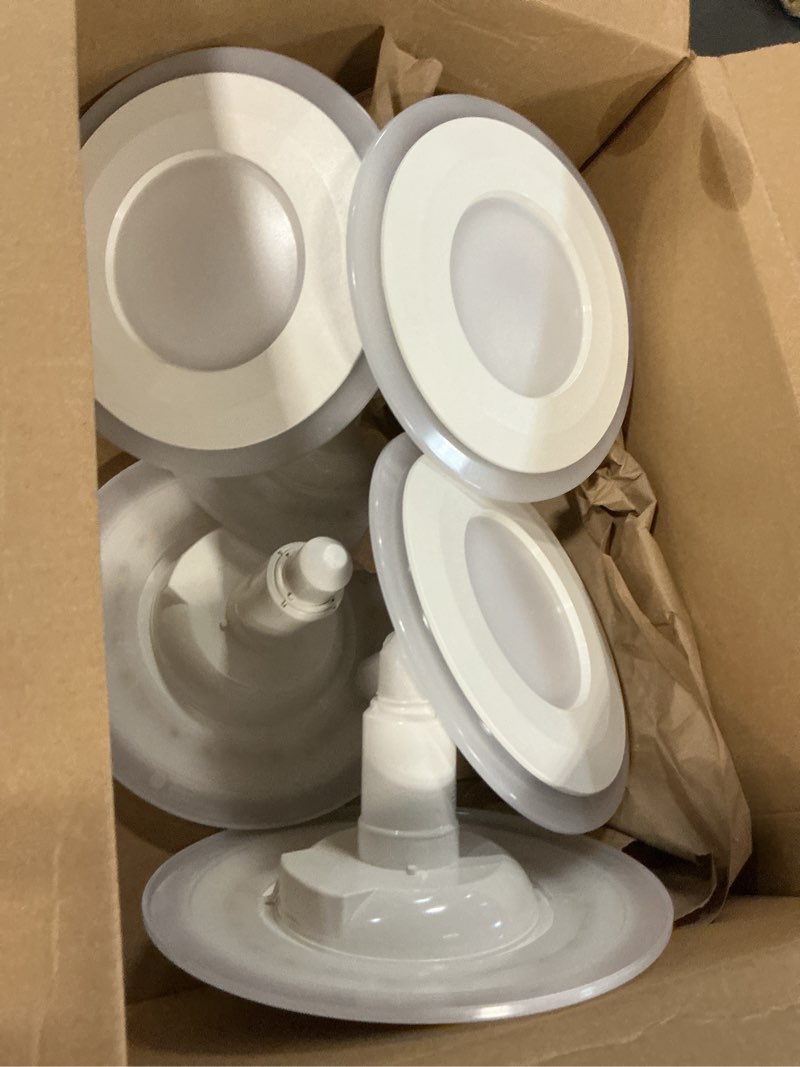 Condition photo showing As Is for jolux 5/6 inch 5cct led recessed lighting with night light,2700k/3000k/3500k/4000k/5000k selectable retrofit downlight,12w=60w,800lm,dimmable can lights, damp rated,simple installation,6-pack 5cct+2200k?nightlight? saturnnight