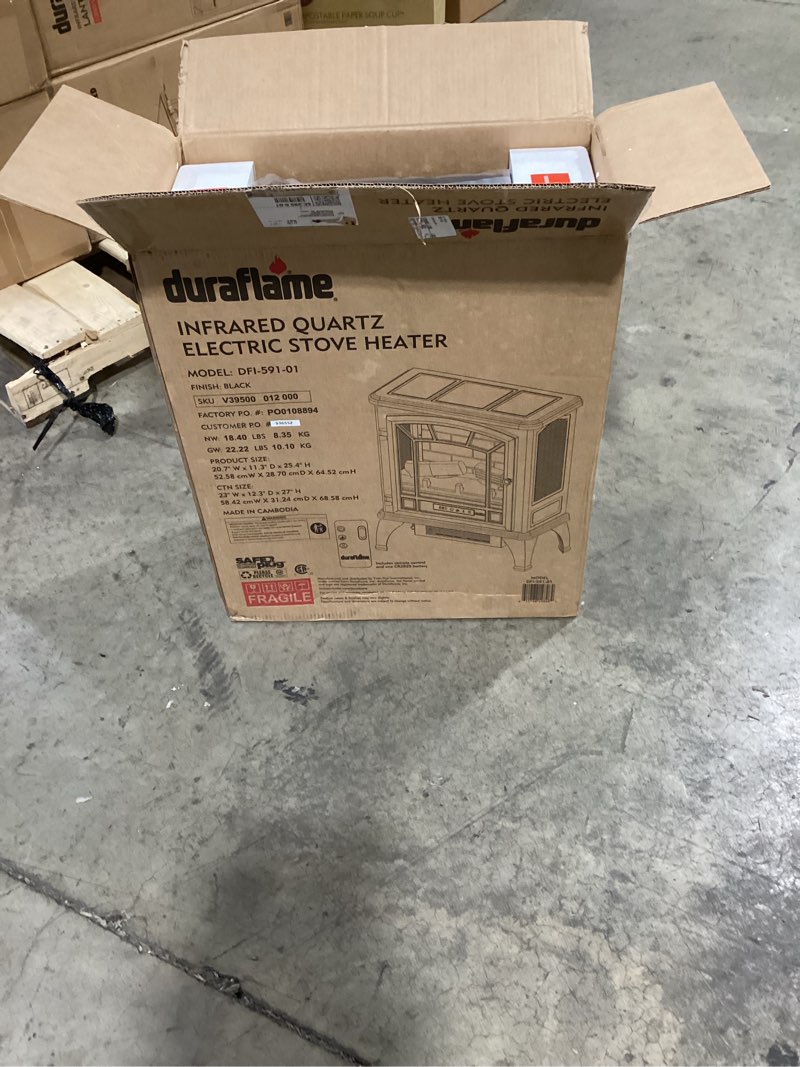 duraflame® Infrared Quartz Electric Fireplace Stove Heater, Black