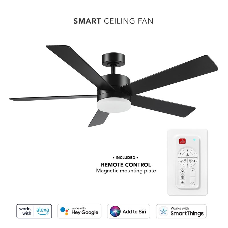 Globe Electric DAYTON 52-in Color-Changing Integrated LED Outdoor Smart Black with Matte