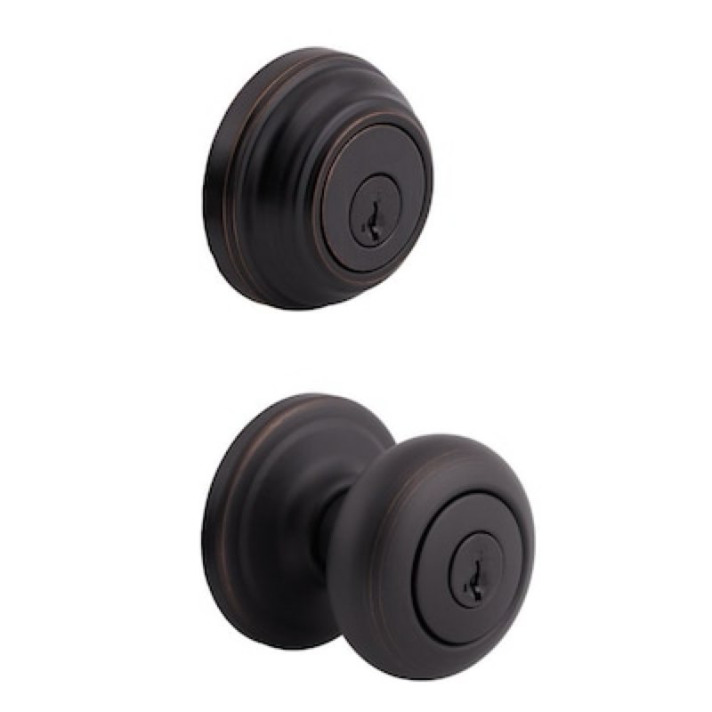 kwikset signature series juno venetian bronze exterior double-cylinder deadbolt and keyed entry