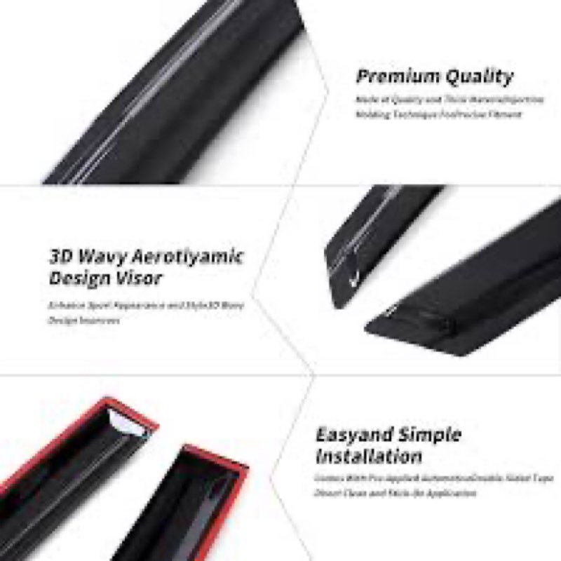 Quxunzzz Rain Guards Side Window Visor Vent Outside Mount, 4PCS Fits for Honda Civic 4 Door Sedan 20