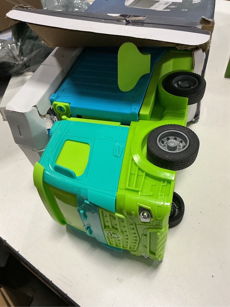 Condition photo showing Good Condition for Carrier Truck Race Track Toddler Toys, Foldable 3 Layer Toddler Track Playset, Dinosaur Toy Truck Transport Car Carrier & 8 Race Cars, Truck Car Kids Toy Gifts for Age 3 4 5 6+ Year Old Boys Girls