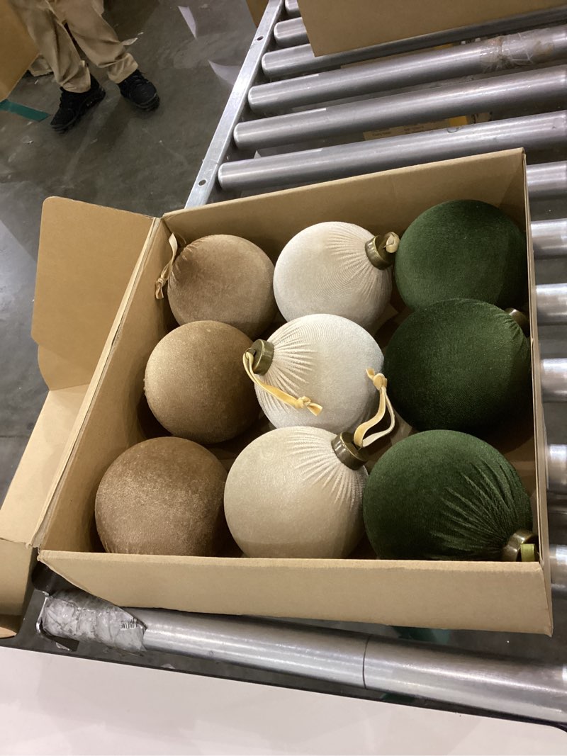 9 PCS Velvet Christmas Balls Ornaments 4inch& 6inch Christmas Large Ball Set for Xmas Tree Decor, Ho