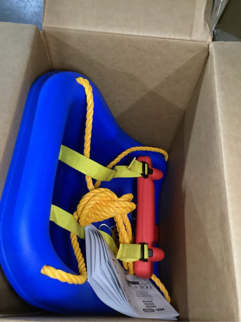 Condition photo showing New/Like New for little tikes 2-in-1 snug  n secure blue swing for baby and toddlers  ages 9 months - 4 years