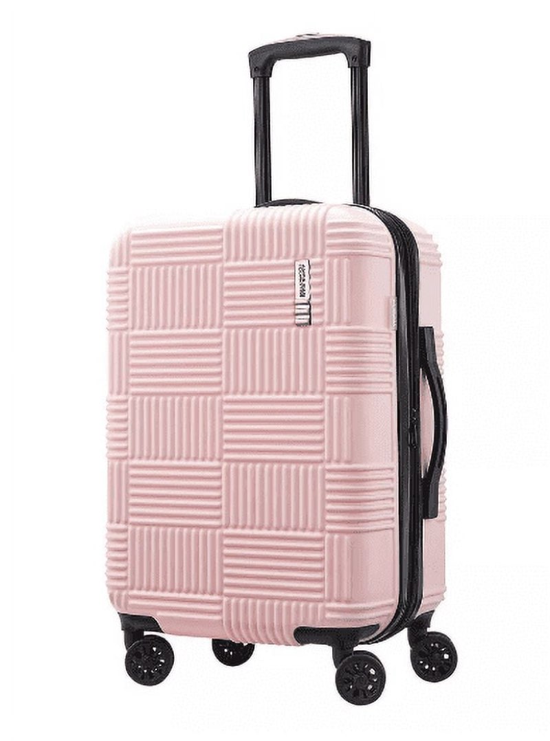 american tourister nxt hardside large checked spinner suitcase baby pink
