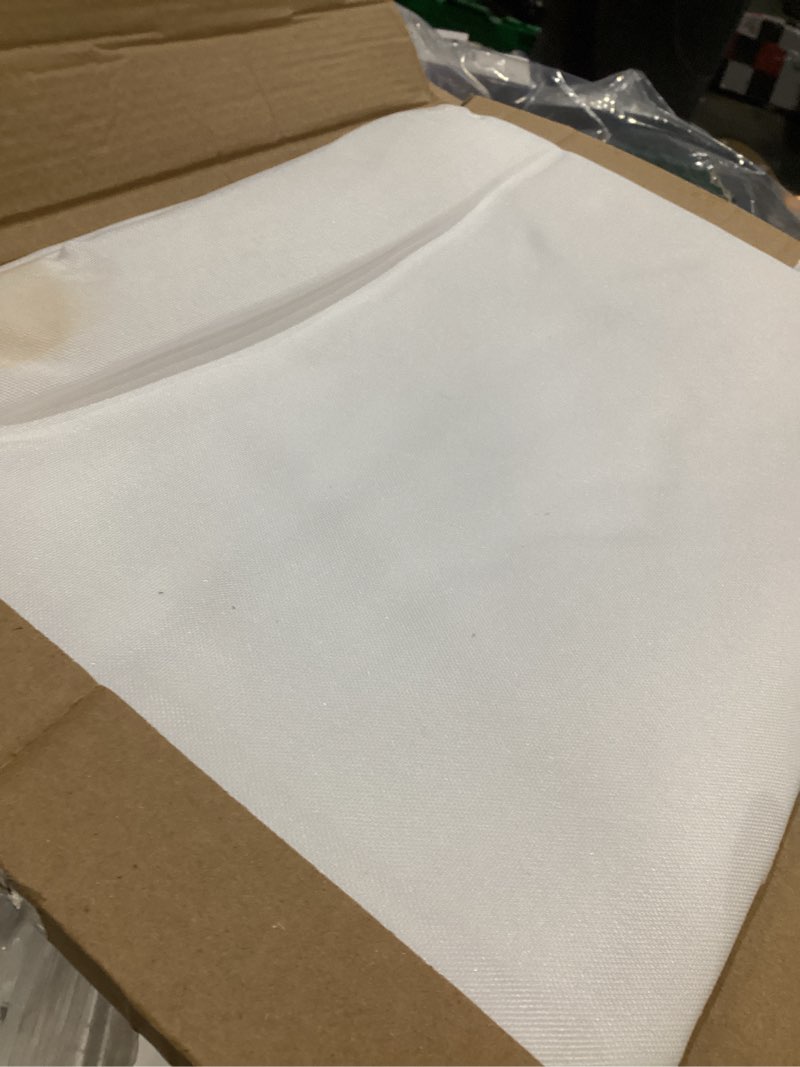 Condition photo showing As Is for sancua 60 inch round tablecloth (fits 20-48 inch tables), water resistant spill proof washable polyester table cloth decorative fabric table cover for dining, buffet parties and camping, white white 60" (round)