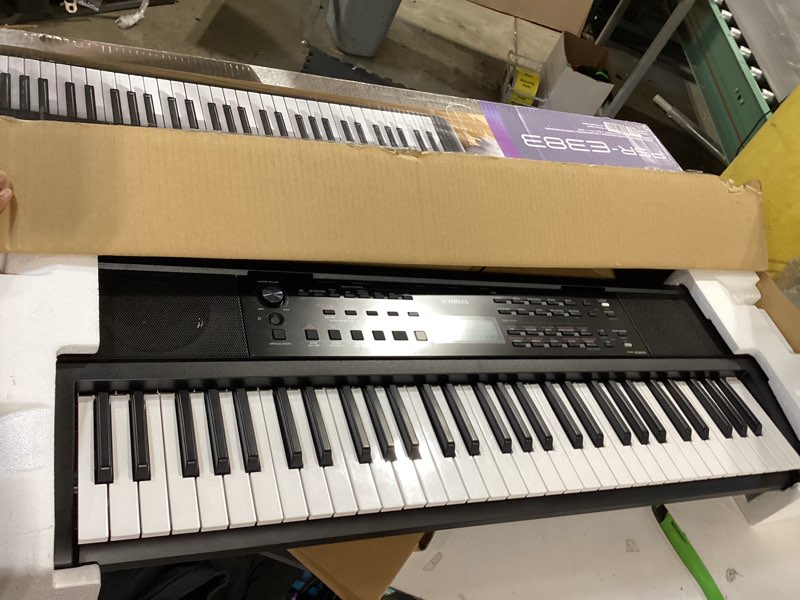 Condition photo showing Good Condition for yamaha 61 touch sensitive keys portable keyboard for beginners with music rest, power adapter psr-e383 61-key touch-sensitive keys