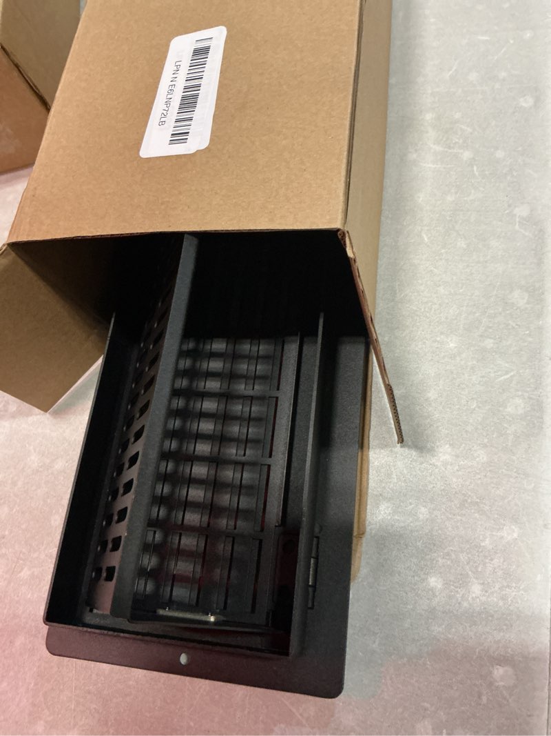 Condition photo showing Good Condition for 4x12 floor register with vent deflector, heavy duty steel 2-in-1 air vent cover, adjustable draft-free airflow, tool-free drop-in installation, black 1 pack 4x12 black 1