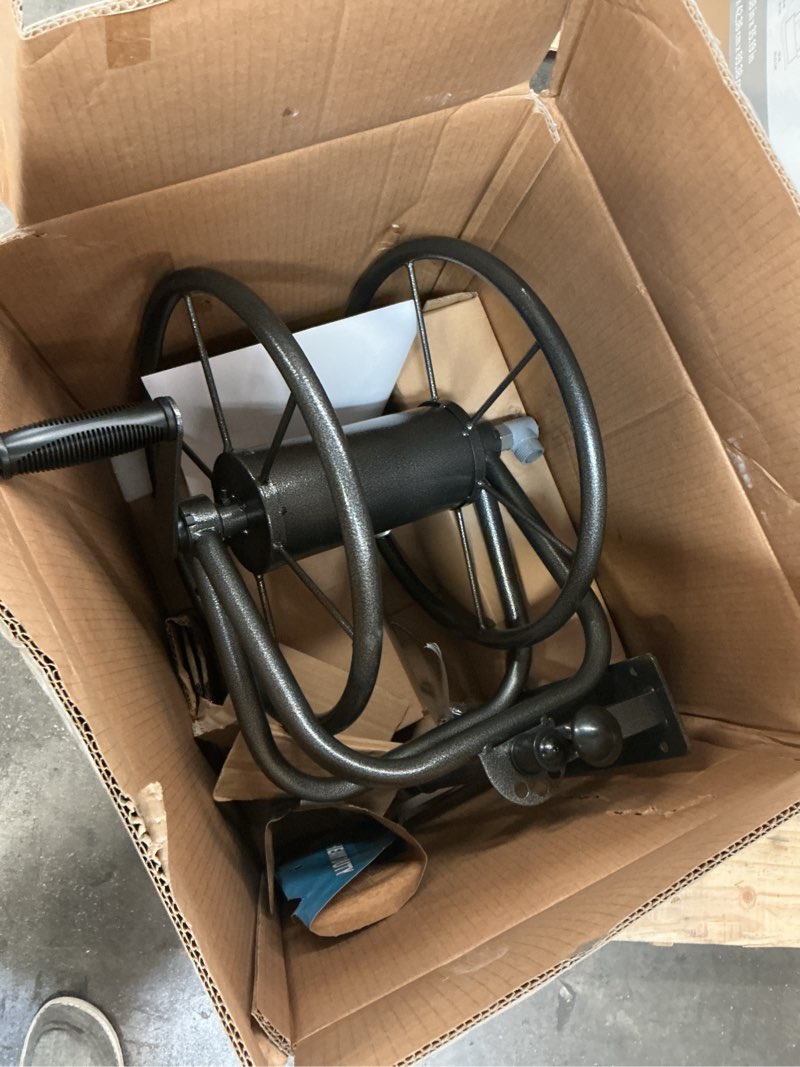 Condition photo showing As Is for project source steel 200-ft cart hose reel