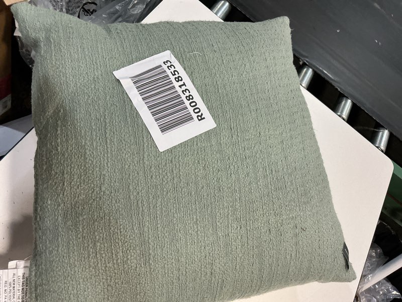 Condition photo showing Good Condition for oversized square cotton boucle reversible throw pillow with linen light washed green - threshold™
