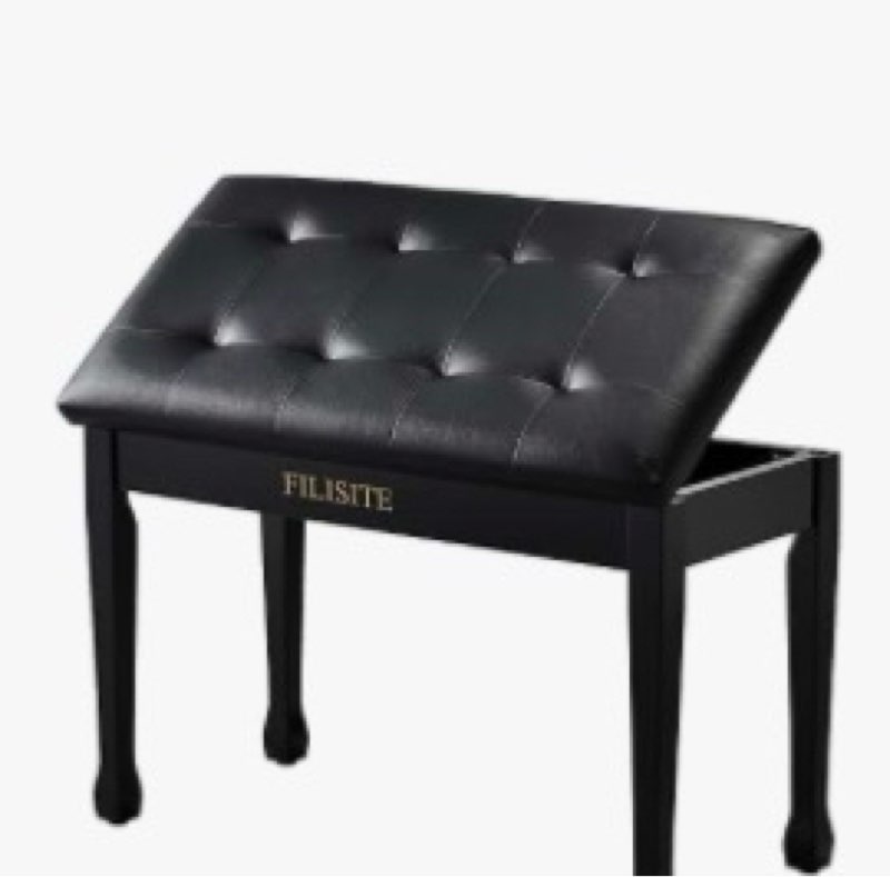 AODSK Wooden Duet Piano Bench with Padded Cushion and Storage Compartment for Music Books 29.13''x12