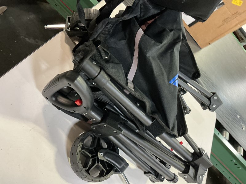 Condition photo showing As Is for Collapsible Wagon Cart with Wheels Foldable - Folding Utility Heavy Duty Wagons Carts for Grocery Sports Garden Shopping Camping Wheelbarrows (Black, 120L) Black 120L