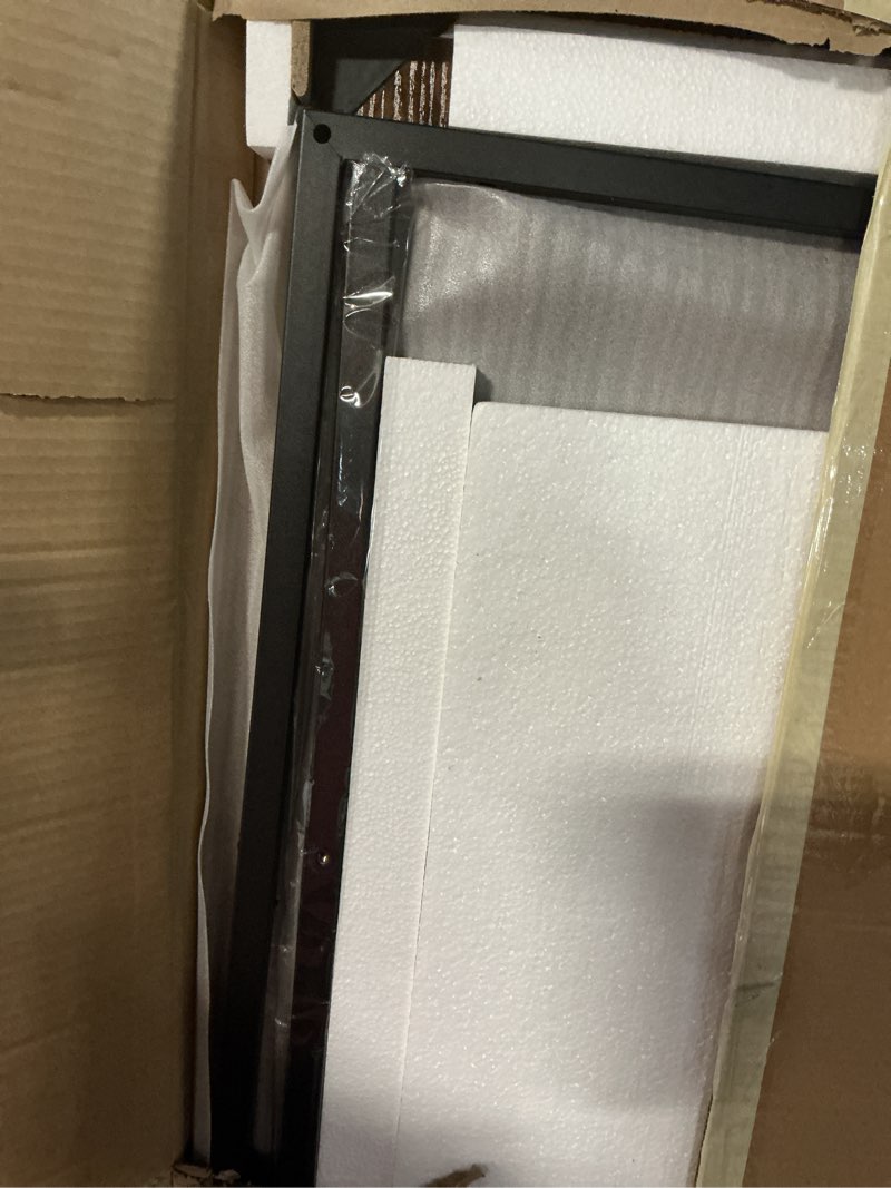 Condition photo showing As Is for Huuger Computer Desk, 55 Inch Home Office Desk, Gaming Writing Work from Home Study Desk, Large Legroom, Sturdy Metal Frame, Modern Simple, Rustic Brown