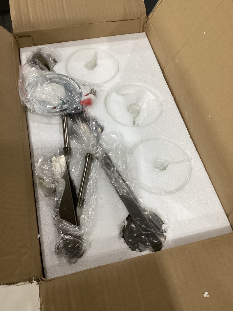 Condition photo showing New/Like New for Mieloxiy 3-Light Bathroom Light Fixtures, Modern Vanity Lights, Brushed Nickel Metal Wall Lamp with White Marble Glass for Bathroom, Mirror, Living Room, Bedroom, Cabinet, Porch, Hallway, E26 Base Brushed Nickel 3-Light