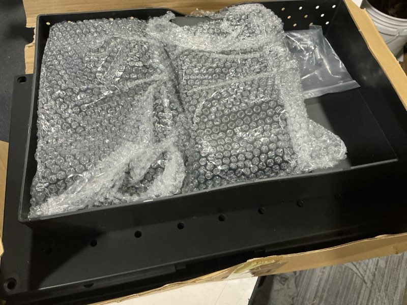 Condition photo showing Good Condition for wali monitor stand riser with drawer and 2 pen holders, desk organizers and accessories for computer, printer, laptop stand for home office supplies, (ptt004-b), 1 pack, black black width 16.0" , with drawer and pen holder 1