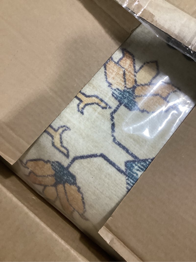 Condition photo showing As Is for Similar to item Dripex Washable 8x10 Area Rug for Living Room - Stain Resistant Distressed Rugs for Bedroom Dining Room Non-Slip Low-Pile Soft Throw Rugs Farmhouse Office Home Decor, Pet & Child Friendly 8' x 10' (Rectangular) Charcoal/Black