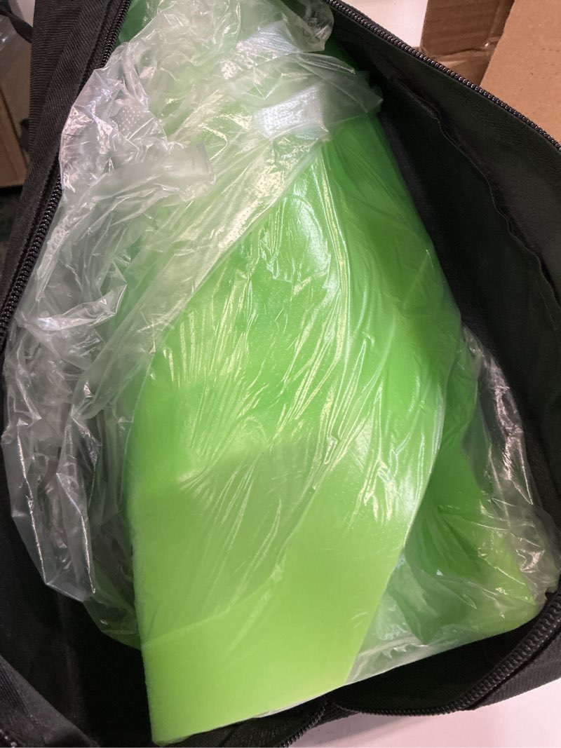 Condition photo showing New/Like New for baseball home plate & base 5-piece set – ractice training equipment for baseball, softball, kickball – 3 base plates, 1 home plate, 1 pitcher’s plate – backyard, field use green glow-in-the-dark