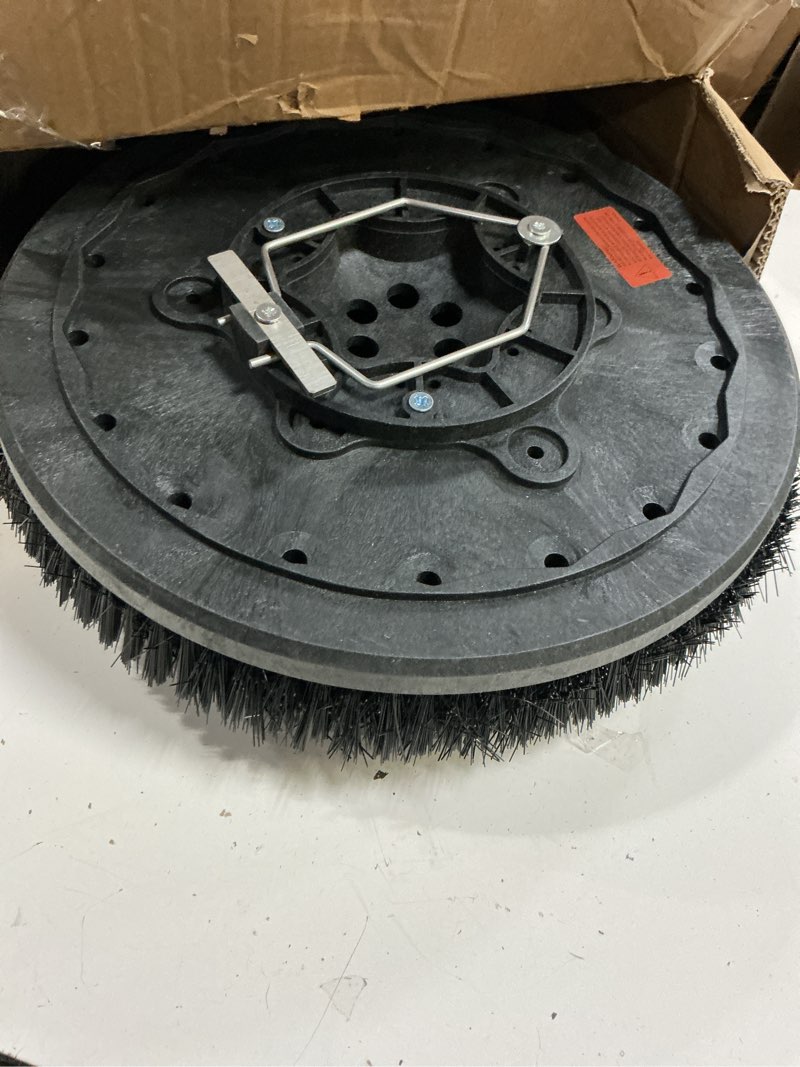 Condition photo showing Good Condition for leaptrend 399244 16 in disk scrub brush w/plate set of 2 compatible with tennant/nobles ss5 t5 t5e t500 t500e a5 floor scrubber 800mm, .028" poly broom brush, replaces 1220216