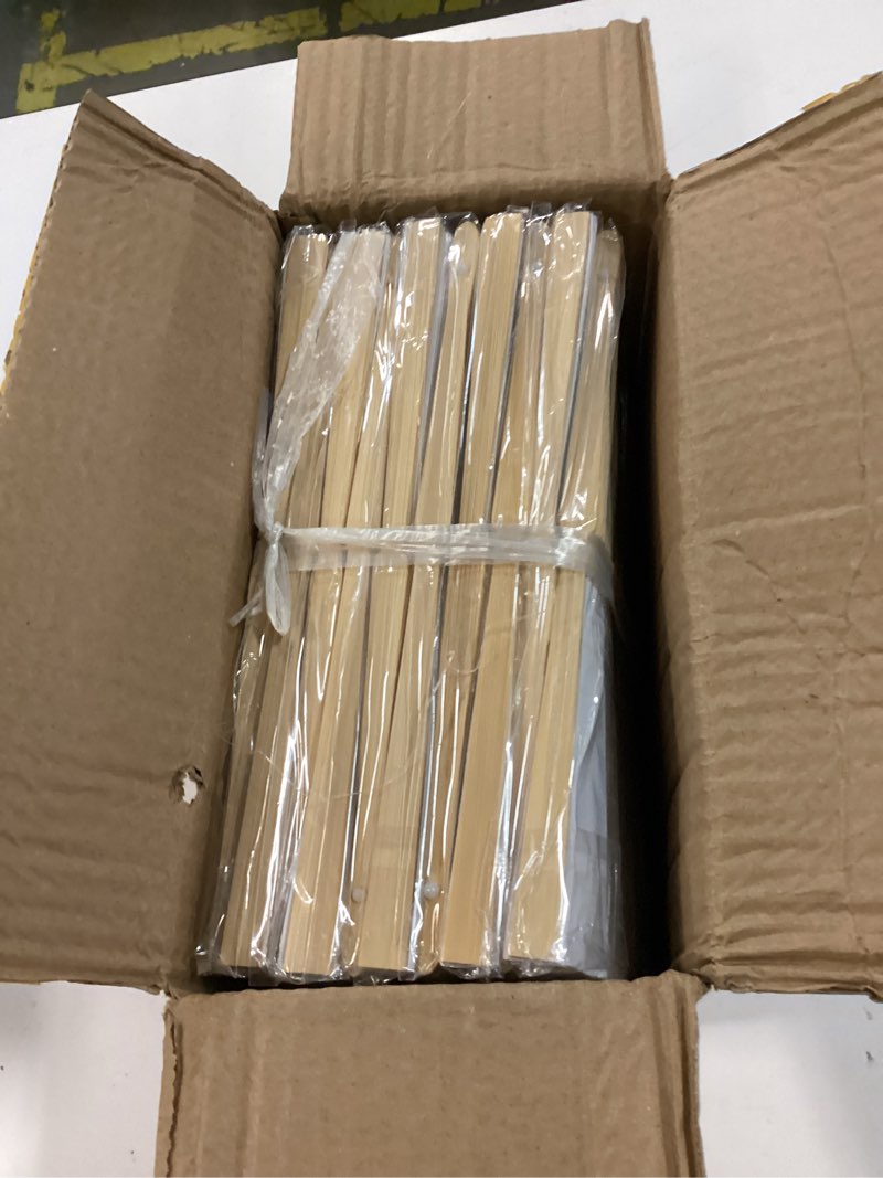 Condition photo showing New/Like New for sepwedd 50pcs white paper hand fan bamboo folding fan handheld paper fan | paper folded fan for wedding party and home decoration
