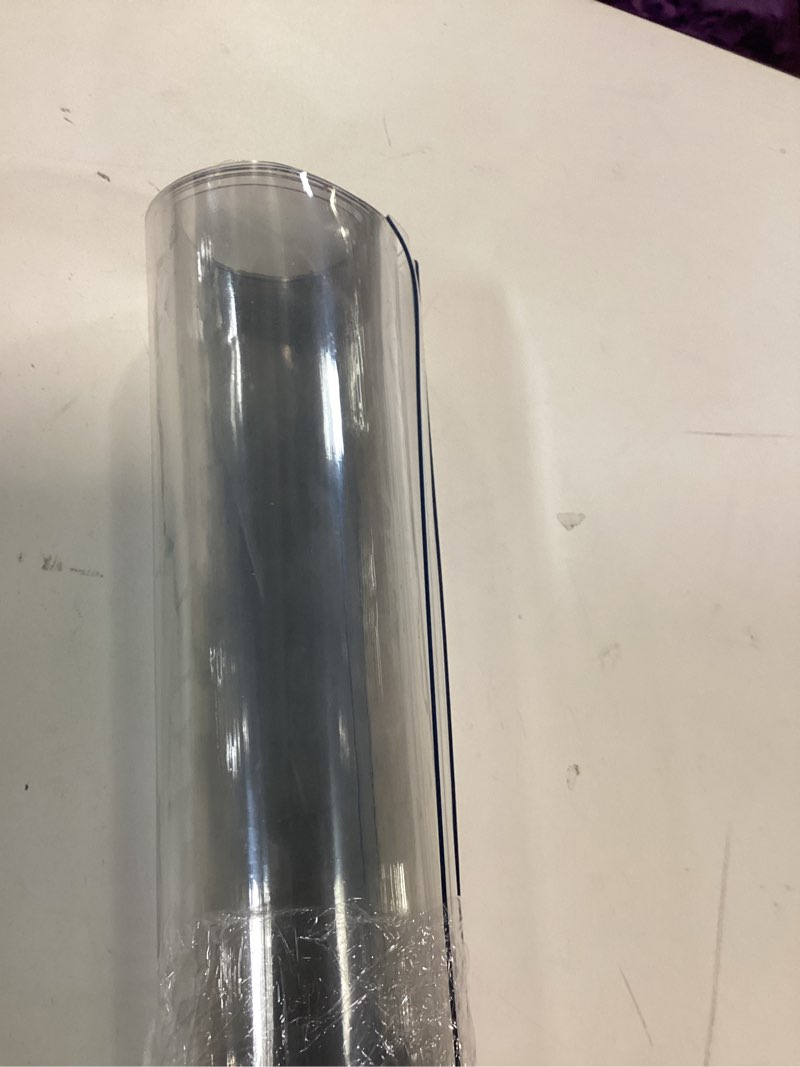 Condition photo showing As Is for Warmstar Clear Table Cover Protector 24 x 36 Inch,1.5mm Thick Plastic Table Cover Rectangle,PVC Clear Table Protector,Desk Protector Mat for Kitchen, Dresser, Writing Desk?Dining Room Table Clear 1.5mm 24 x 36 Inch