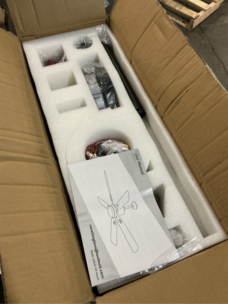 Condition photo showing Good Condition for Black Ceiling Fans with Lights - Outdoor Ceiling Fan with Remote/APP Control, 52 Inch Modern Ceiling Fan for Patio, Bedroom Living Room