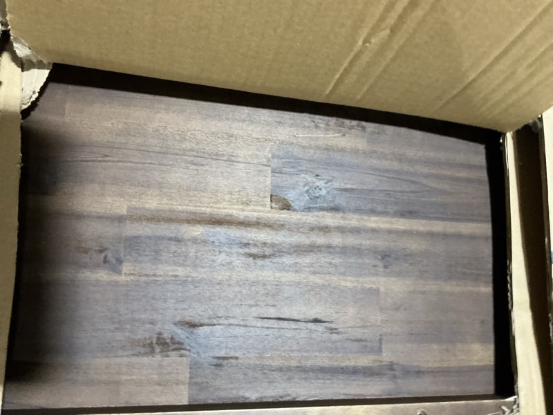 Condition photo showing As Is for sinus tricia platform bed coffee bean queen