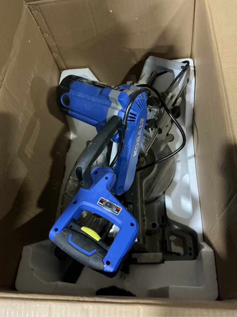 Condition photo showing Good Condition for kobalt compact 10-in 15-amp dual bevel sliding compound corded miter saw