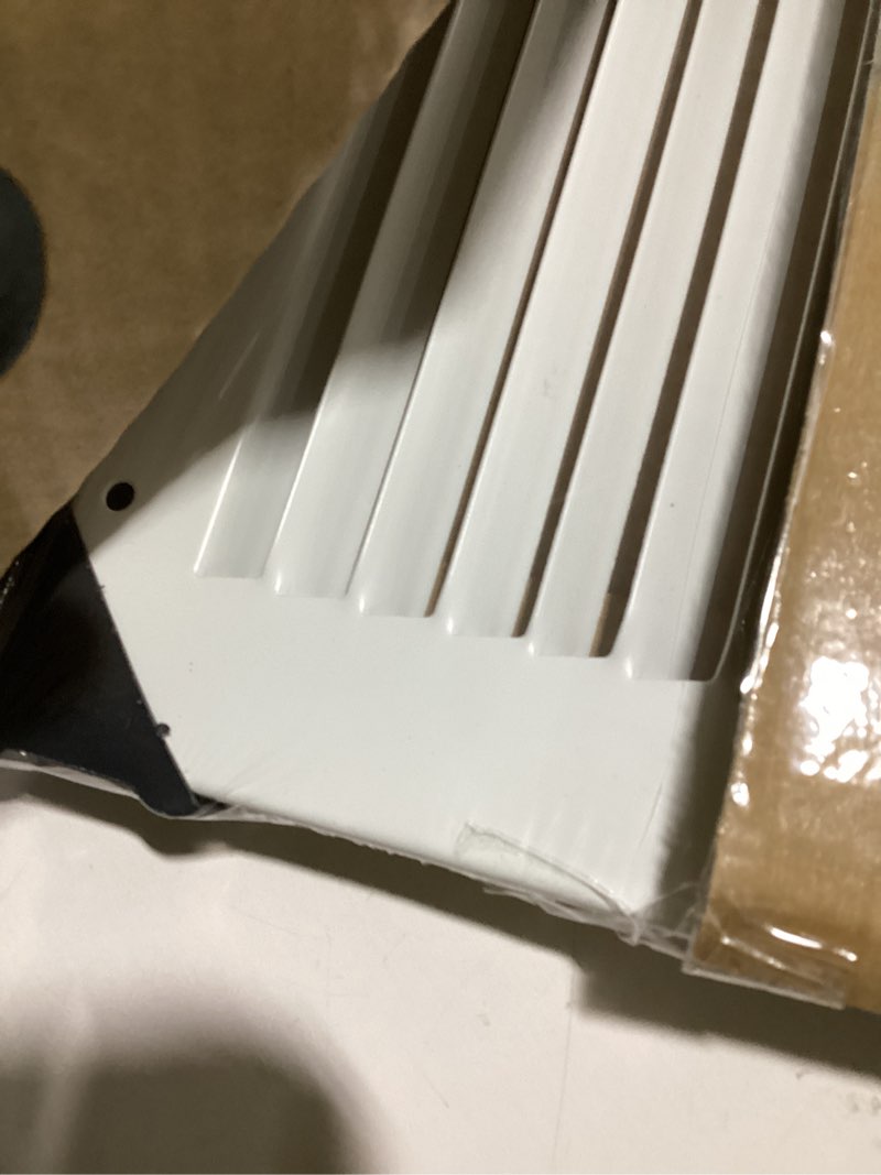 Condition photo showing New/Like New for Fits 24x6 Duct Opening Stamped Steel Return Air Grille Vent Cover Grille for Sidewall and Ceiling in White Surface Dimensions: 25.75"W X 7.75"H (24" W x 6" H Duct Opening)