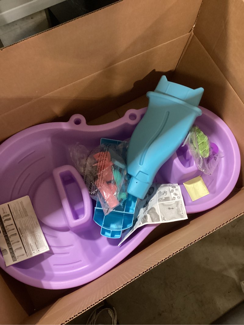 Condition photo showing Good Condition for step2 rain showers and unicorns water table, kids water and sand activity sensory playset, summer outdoor toys, 13 piece water toy accessories, for toddlers 1.5+ years old, blue & purple rain showers & unicorns