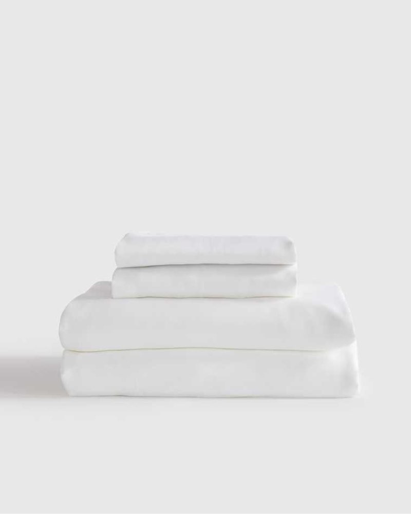 european linen fitted sheet set white queen 