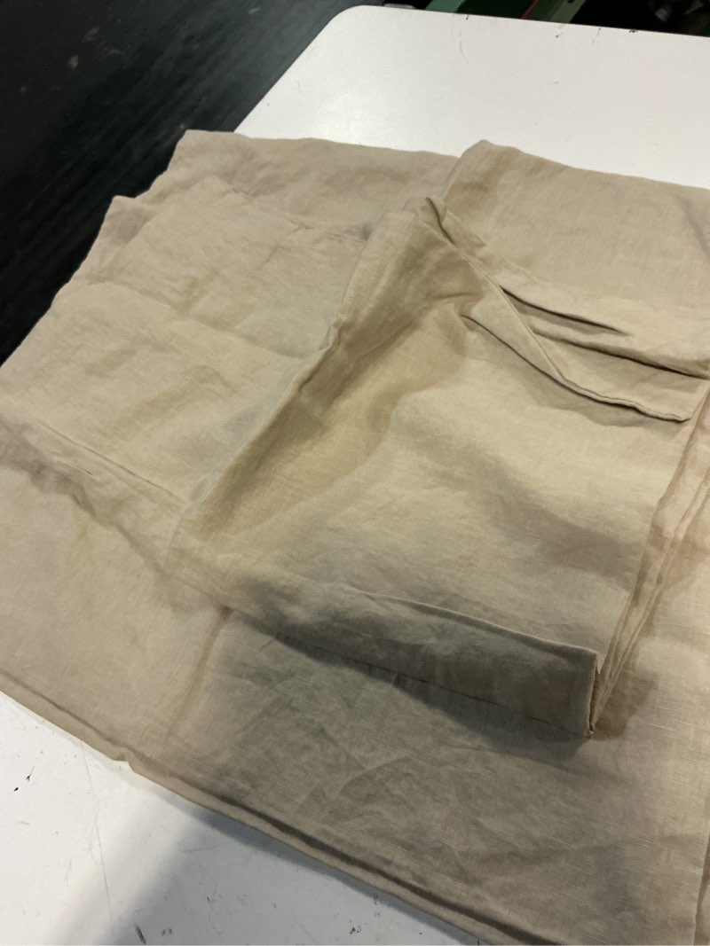 Condition photo showing Good Condition for european linen sham set, king, toffee