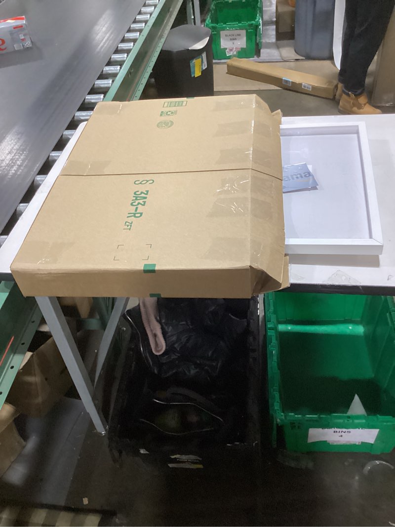 Condition photo showing New/Like New for 20x20 Shadow Box Frame White | 1 Inches Deep Real Wood Contemporary Shadowbox Display Frame | UV Resistant Acrylic Front, Acid Free Backing, and Hanging Hardware | Lucius Picture Frame Style