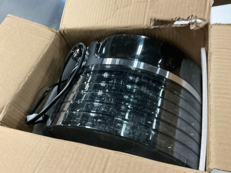 Condition photo showing As Is for Elite Gourmet EFD319 Food Dehydrator, 5 BPA-Free 11.4" Trays Adjustable Temperature Controls, Jerky, Herbs, Fruit, Veggies, Dried Snacks, Black