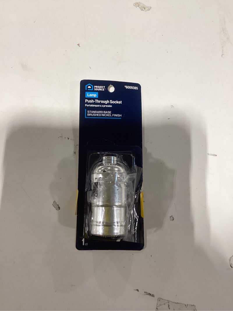 Condition photo showing As Is for project source 250 -watt plastic push-through lamp socket , silver