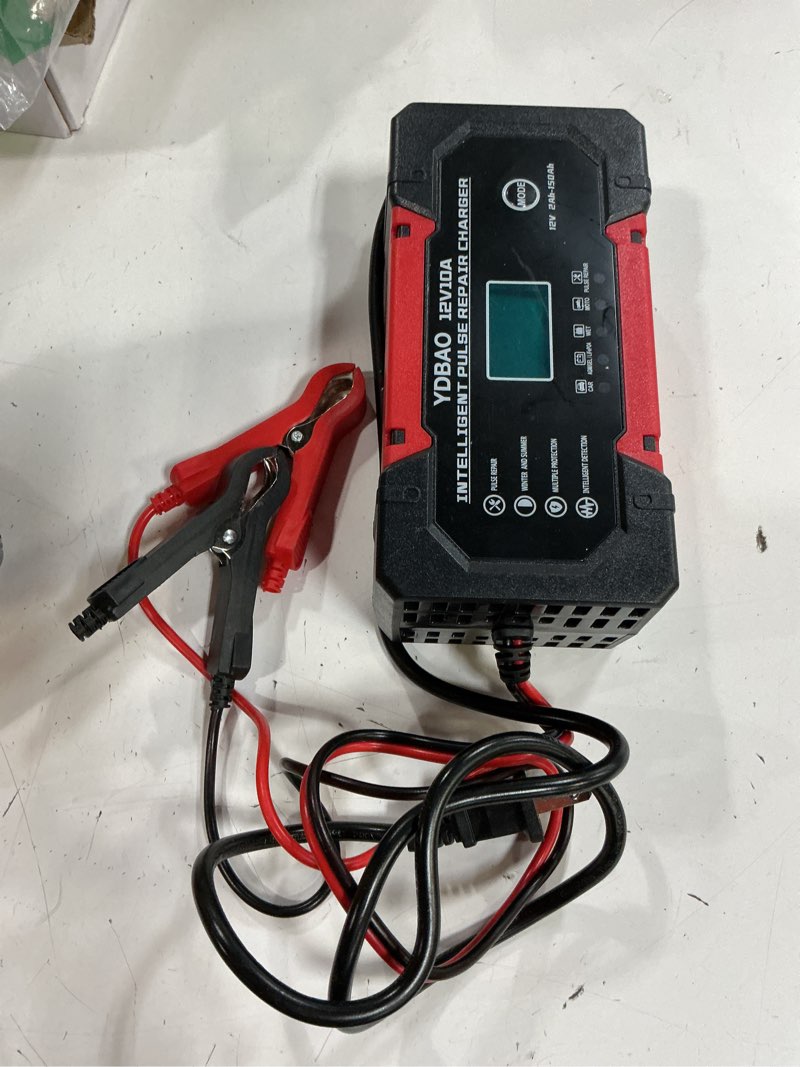 Condition photo showing Good Condition for battery charger 10a 12v fully automatic smart car battery charger with lcd display & temperature compensation for car motorcycle vans black
