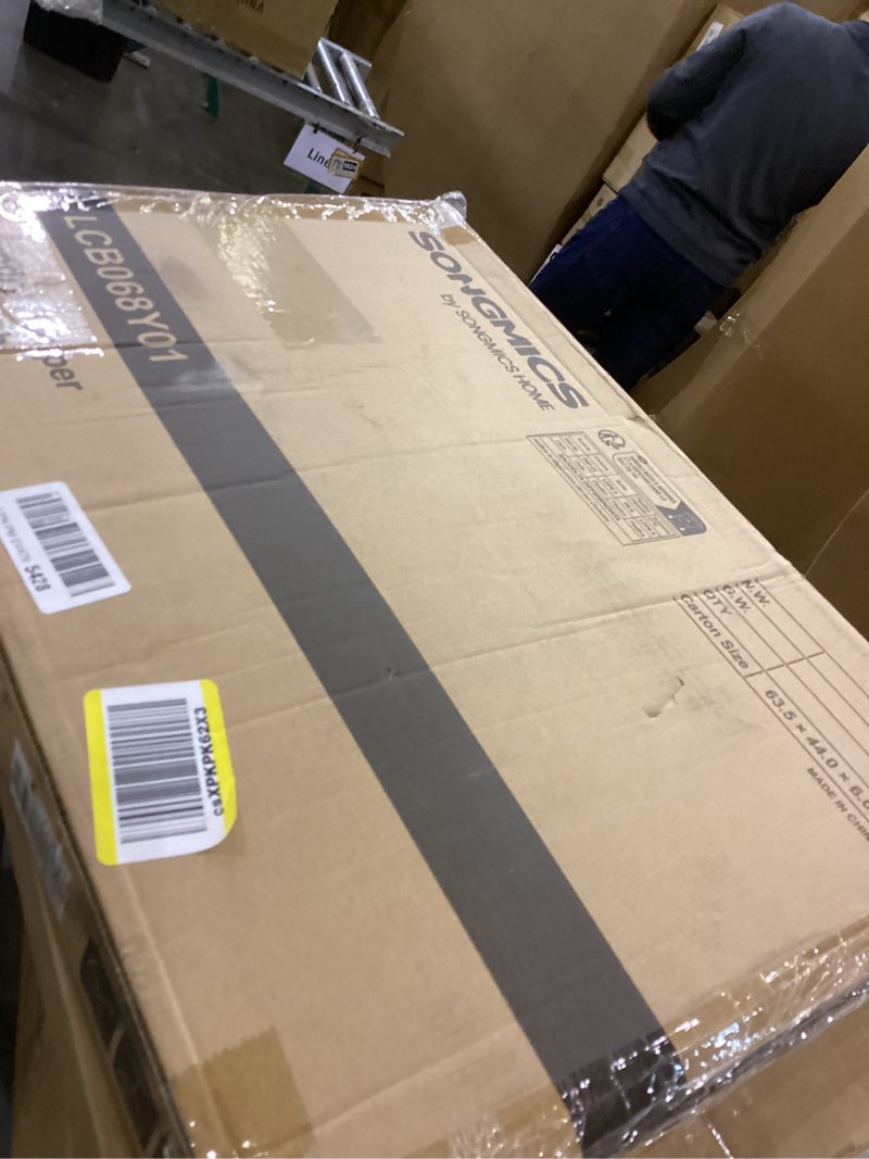 Condition photo showing As Is for SONGMICS 2-Section Laundry Hamper With Lid, 34.3 Gal (130 L) Large Laundry Basket With 2 Removable Machine Washable Fabric Bag, Bamboo Clothes Hamper, Handles, for Bathroom, Natural Color ULCB068Y01