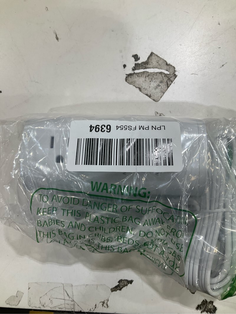 Condition photo showing As Is for Power Strip Tower Surge Protector, TenTrend Flat Plug Extension Cord with 3AC Outlets & 8 USB Ports(4 USB-C), 115W Fast Charging Station for Home, Office Supplies, Dorm Room 5 FT 115W Total - White