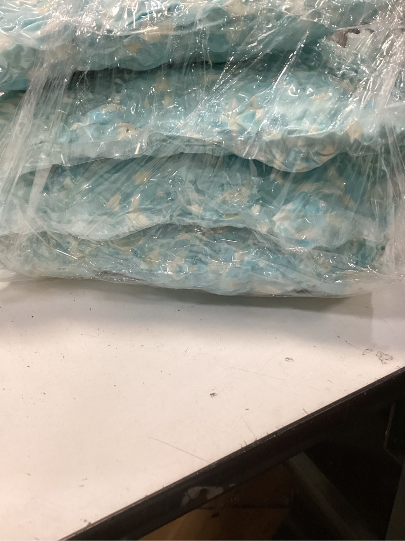 Condition photo showing New/Like New for 20lbs Bean Bag Filler, Pillow Filler Stuffing, Bean Bag Filling, Shredded Memory Foam Filling, Punching Bag Filler, Foam Refill for Pouf/Ottoman Stuffing/Boxing Bag, Added Gel Particles Electric Blue & White 20.0 Pounds