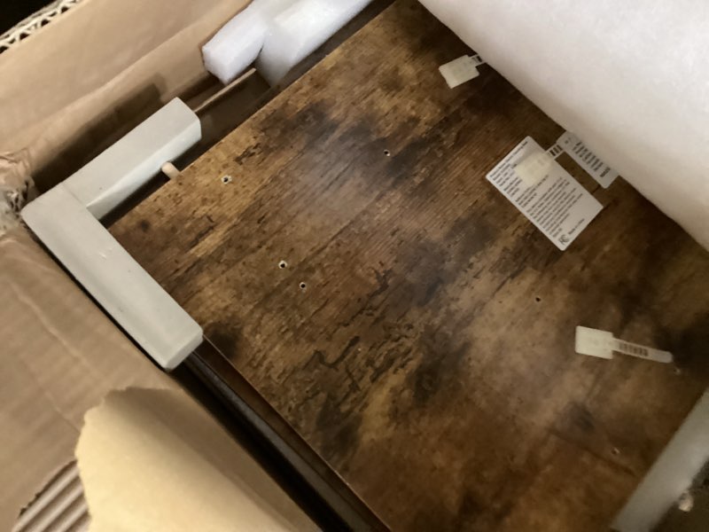 Condition photo showing As Is for ErGear Height Adjustable Electric Standing Desk, 55 x 28 Inches Sit Stand up Desk, Large Memory Computer Home Office Desk with Two-Piece Desktop (Vintage Brown) 55*28 Inch Vintage Brown