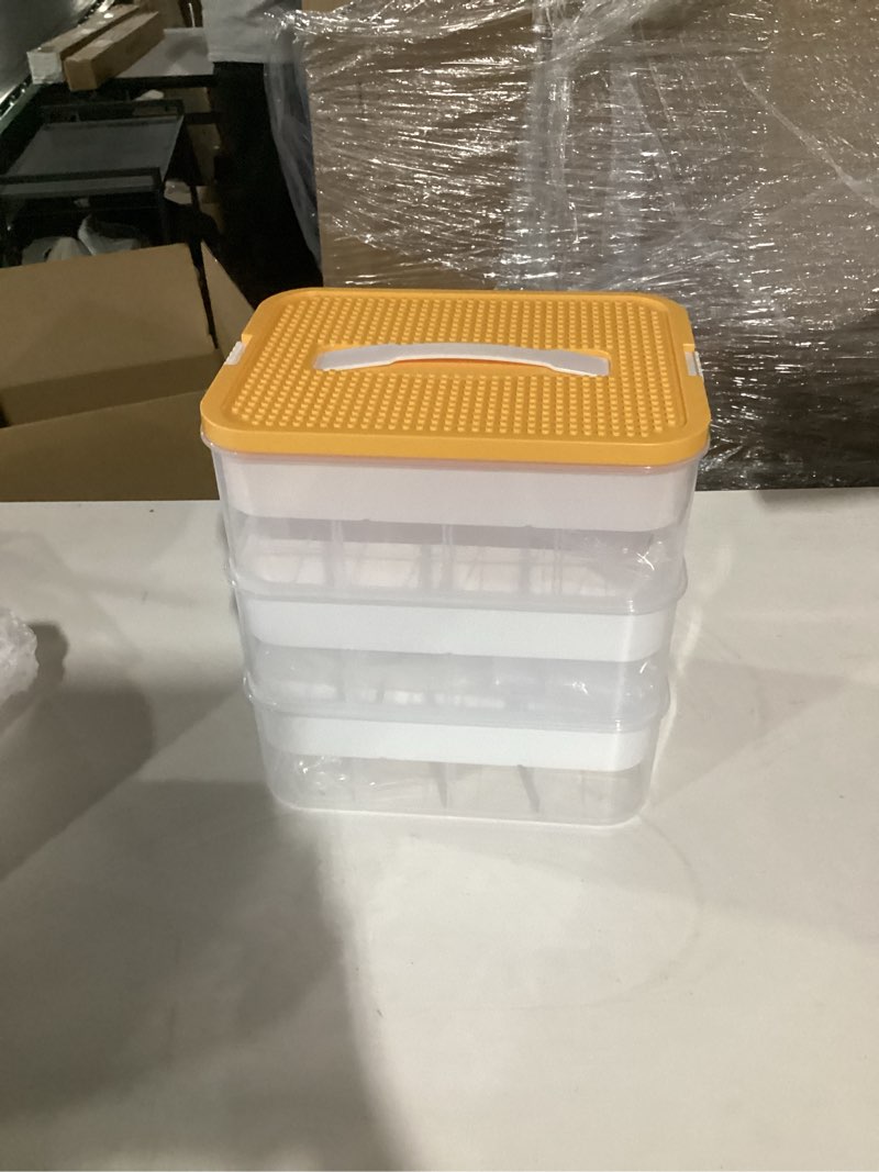 Condition photo showing Good Condition for Eppingwin 3 Layers Craft Storage Box, Storage Bins with Lids, Plastic Storage Container Box with Removable Bin, Organizer for Tools, Beads, Sewing (Green) 3 Layers GREEN