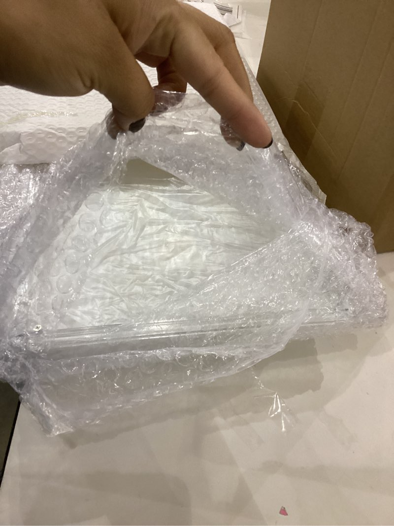 Condition photo showing As Is for RISICULIS 2PCS Large Bread Box for Countertop, Stackable Double Layer Storage Container, Clear Boxes for Kitchen Counter, Bread Keeper for Homemade Bagel, Muffins, Rolls 2PCS BREAD BOX