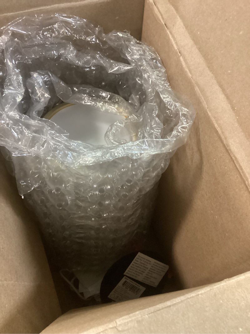 Condition photo showing As Is for better homes & gardens 9 inch height glass uplight, touch switch, usb-c charging cable included