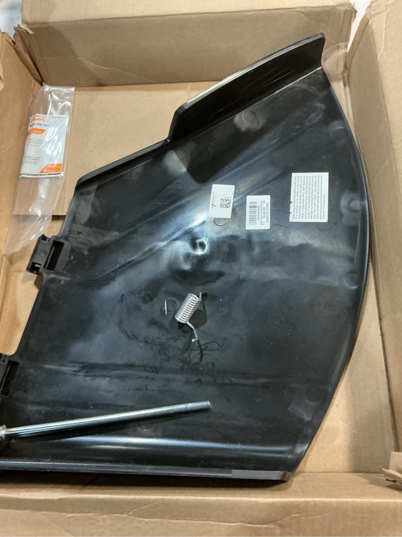 Condition photo showing As Is for 138-7502 deflector shield compatible with exmark quest e s series & toro 74690 74691 74694 74695 75743 mower, fits models qze725gkc42200 qze725gkc50200 qzs735gkc54200 qzs708gem54200