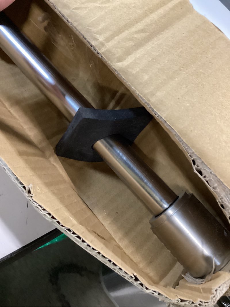 Condition photo showing Good Condition for kemmie 1" window treatment curtain rod with cylindrical cap finials, single drapery rod adjustable length 36-72", matted nickel matted nickel 36-72"