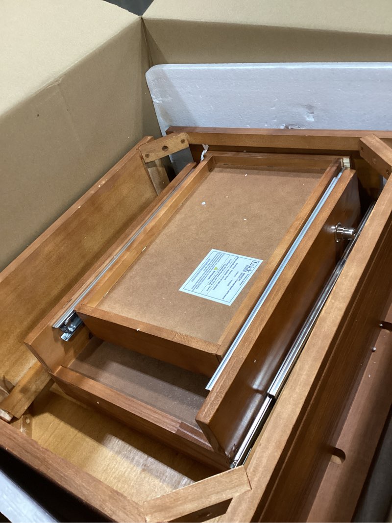 Condition photo showing As Is for Leick Home 9066-SC Mission End Table with Locking Secret Compartment Made with Solid Wood, for Living Rooms, Russet Finish Side Table with Secret Compartment
