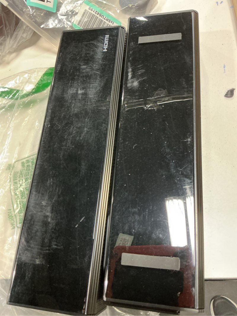 Condition photo showing As Is for 2.0 ch 100W Sound Bar for Smart TV, 2-in-1 Detachable Bluetooth 5.3 Speaker with 3 EQ Modes & Adjustable Bass - Home Theater Audio for Movies, Gaming, Music