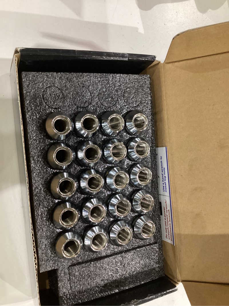 Condition photo showing Good Condition for 12x1.5 wheel lug nuts, 20pcs chrome 12mmx1.5 closed end bulge acorn lug nut, cone seat, 19mm hex aftermarket wheels chrome 1.4 inch