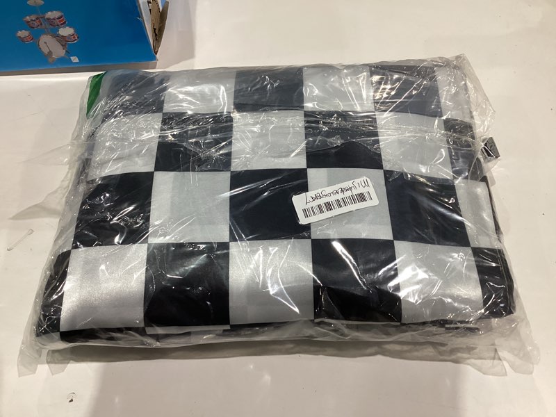 Condition photo showing Good Condition for Newwiee 54 Pcs Stretch Chair Sashes with Table Runners, Classic Black and White Chair Bows Sashes Fringe Table Runner for Party Wedding Reception Banquet Decorations (Black and White Checkerboard)